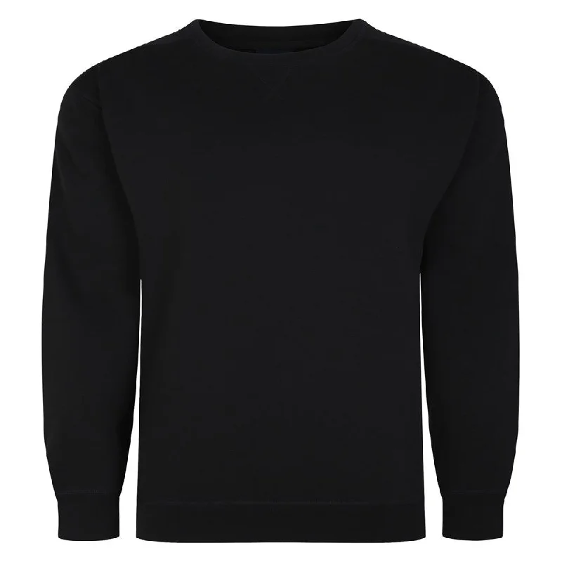 Espionage Big Size Plain Crew Neck Long Sleeve Sweatshirt for Men's (LW016A) in Black, 2XL-8XL