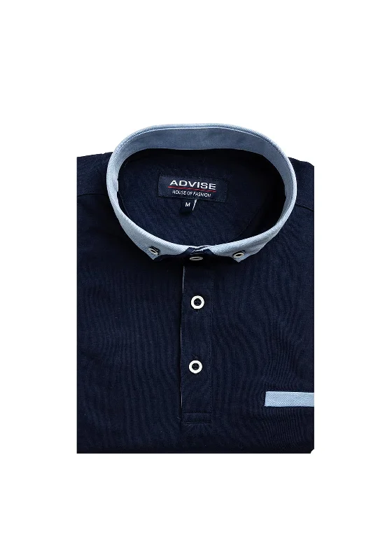 Tom Penn Contrast Trim Polo Shirt, Navy