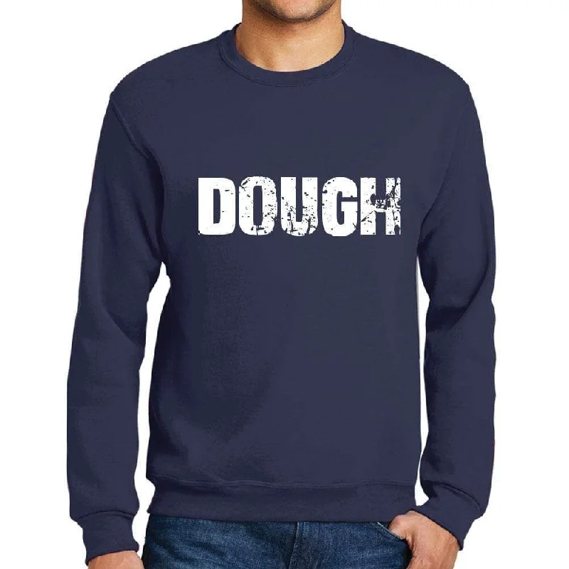 Men's Printed Graphic Sweatshirt Popular Words DOUGH French Navy