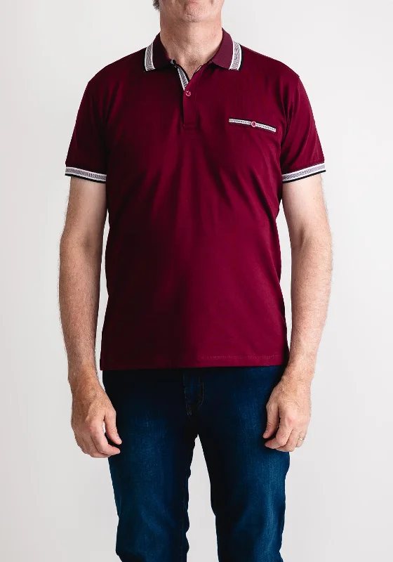 Advise Contrast Collar Polo Shirt, Plum