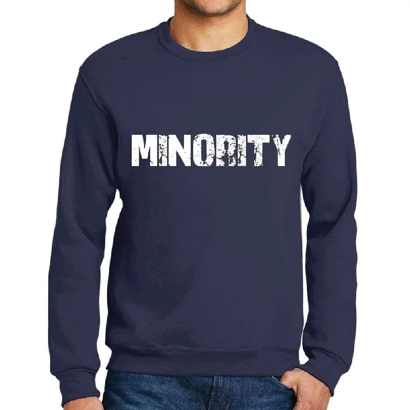 Men's Printed Graphic Sweatshirt Popular Words MINORITY French Navy