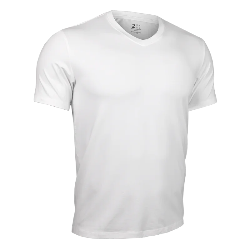 2UNDR Luxury V Neck Tee - WHITE