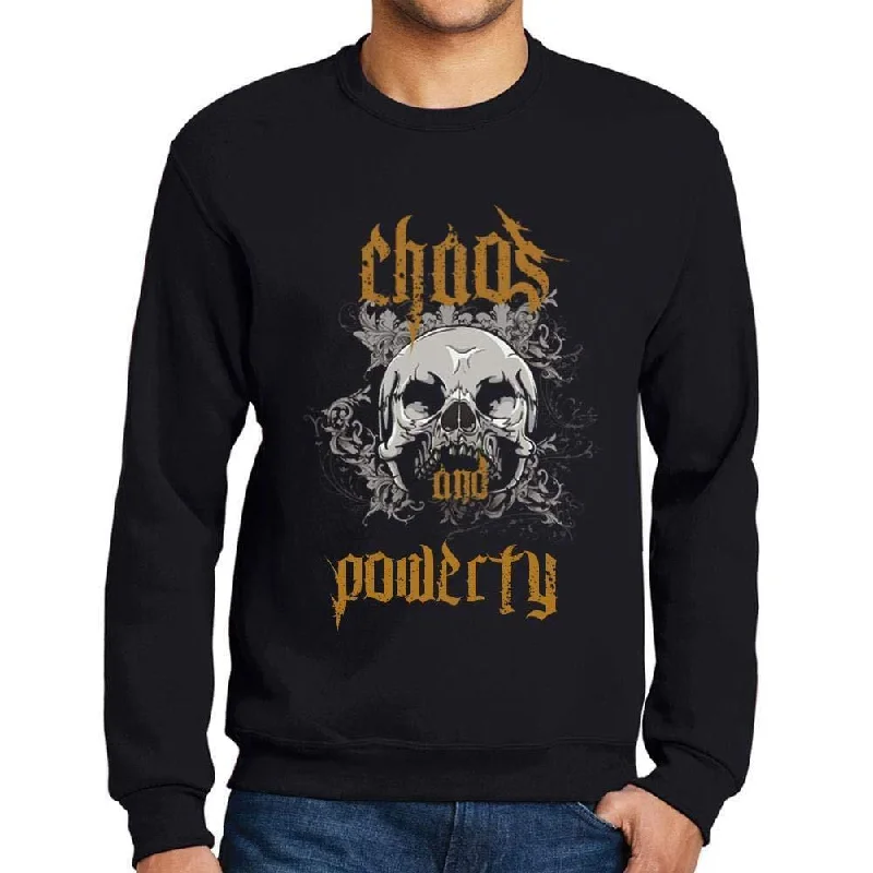 Ultrabasic - Homme Imprimé Graphique Sweat-Shirt Chaos and POWERTY Noir Profond