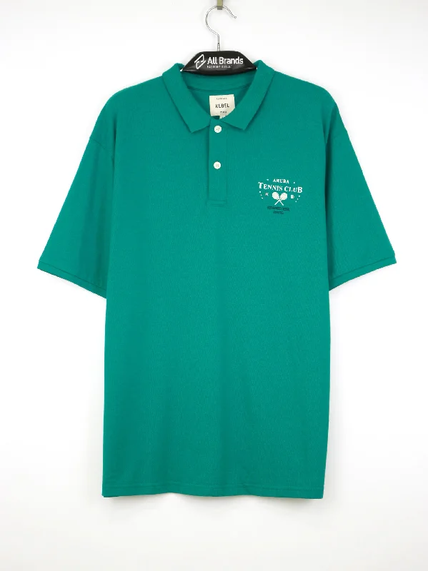 Men's Front And Back Graphic Printed Polo Shirt,Green