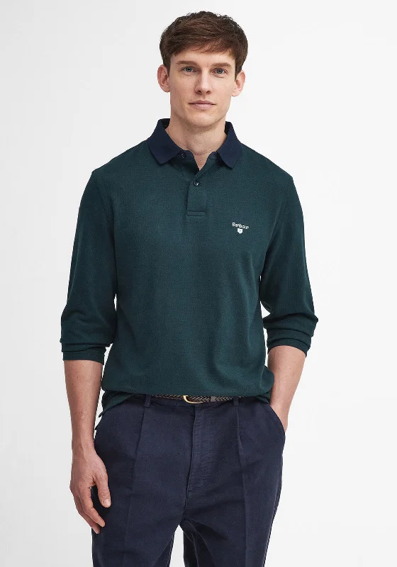 Barbour Men’s Walkford Long Sleeve Polo Shirt, Sapphire Navy