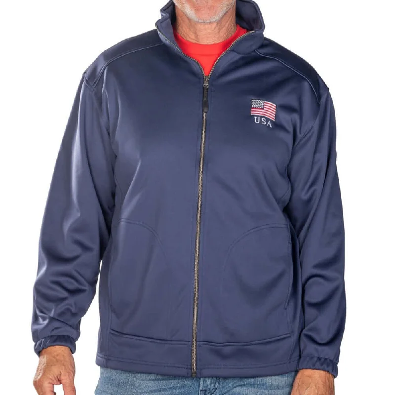 Men's Patriotic Full Zip Soft Shell Fleece Jacket