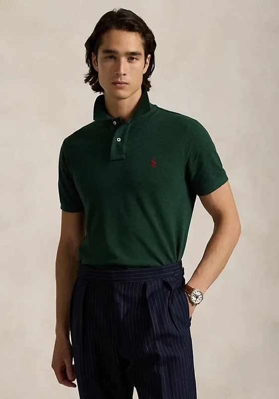 Ralph Lauren Classic Mesh Polo Shirt, Forest Green Heather