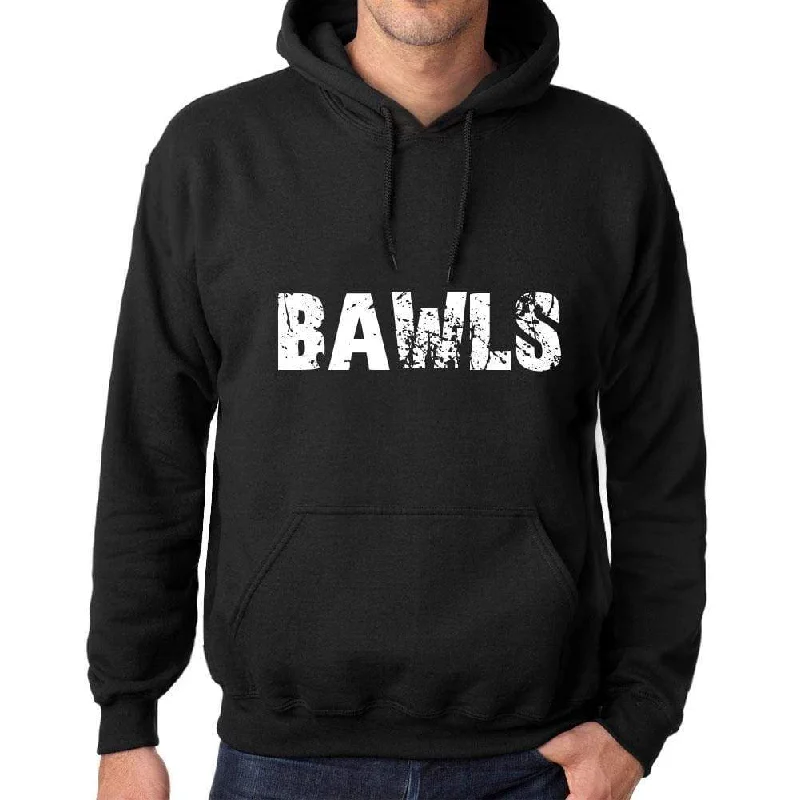 Men's Women's Unisex Printed Graphic Cotton Hoodie Soft Heavyweight Hooded Sweatshirt Pullover Popular Words BAWLS Deep Black