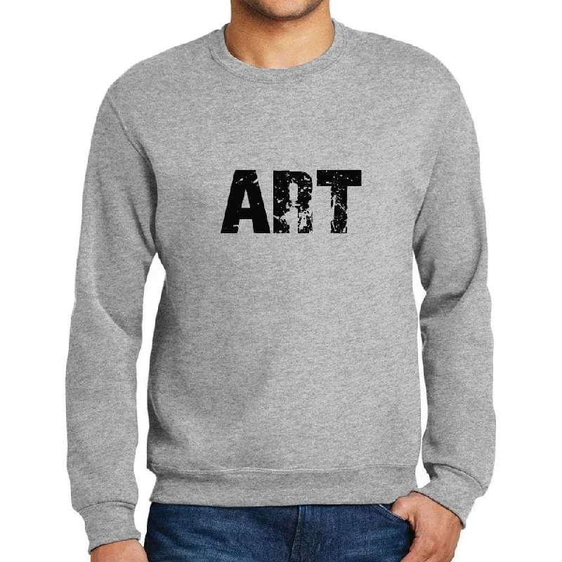 Men's Printed Graphic Sweatshirt Popular Words ART Grey Marl