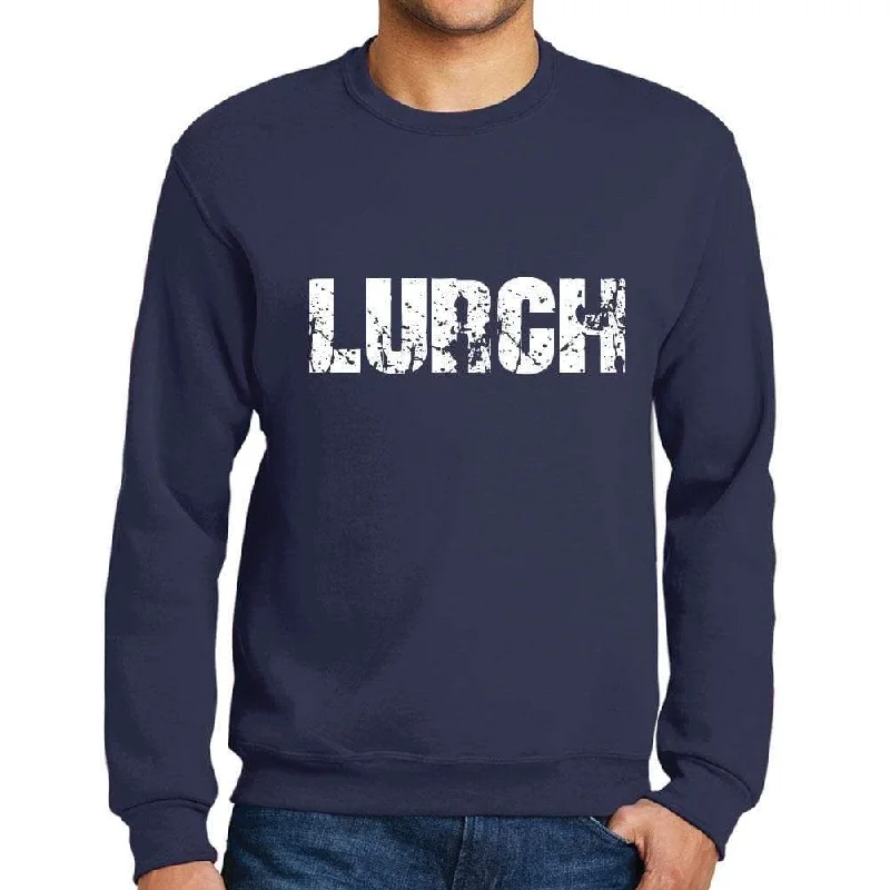 Men's Printed Graphic Sweatshirt Popular Words LURCH French Navy