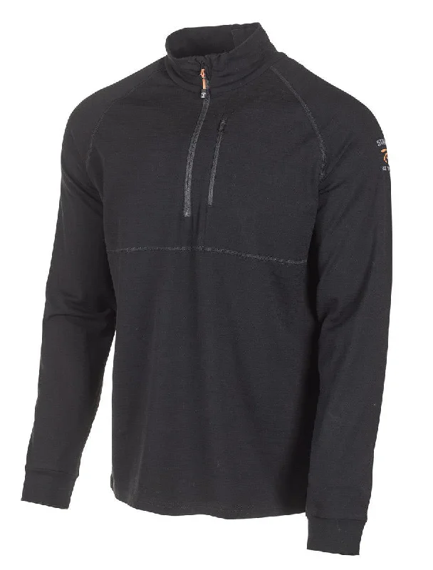 UNDERWOOL CODY HALF ZIP  — BLACK