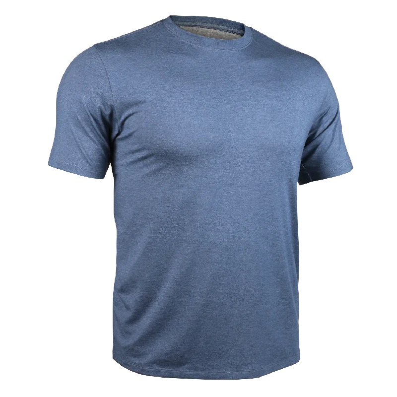 2UNDR Luxury Crew Tee - HEATHERED INDIGO