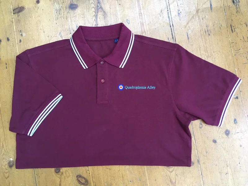 Quadrophenia Alley Men's Exclusive Target Polo Shirt Burgundy Sky