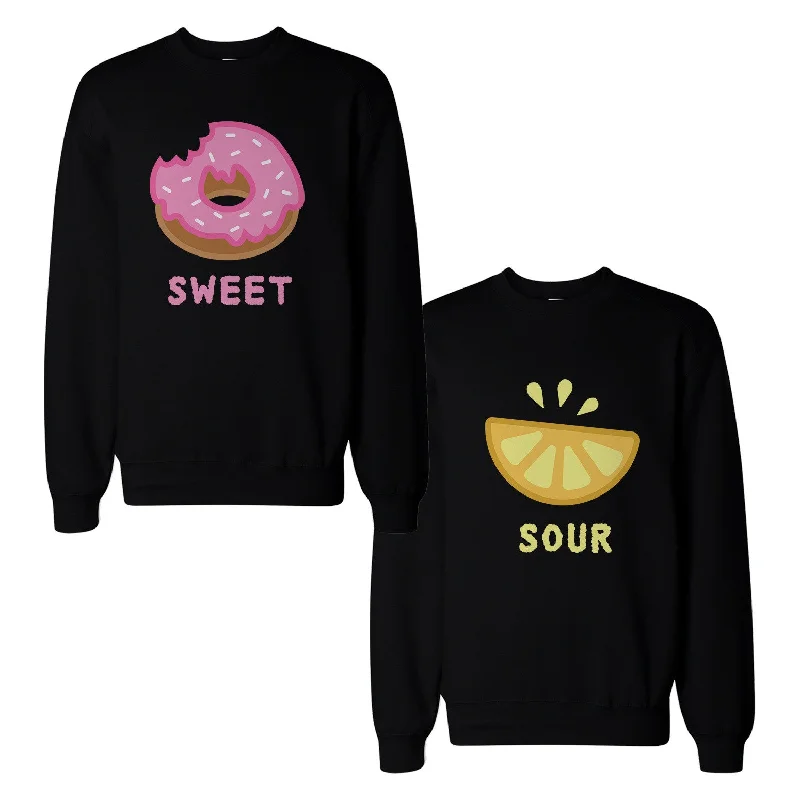 Cute Sweet and Sour Funny BFF Matching Couple SweatShirts for Best Friend