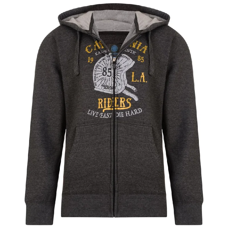 KAM Cotton Rich California Hooded Top Charcoal Edition