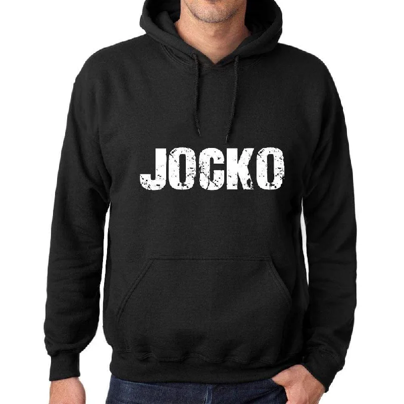 Men's Women's Unisex Printed Graphic Cotton Hoodie Soft Heavyweight Hooded Sweatshirt Pullover Popular Words JOCKO Deep Black