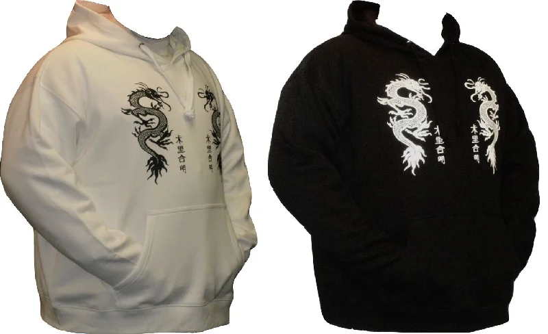 MENS POLY COTTON PULL OVER FASHION DRAGON PRINTED HOODED FASHION SWEAT SHIRT IN 2XL TO 9XL, 2 COLORS