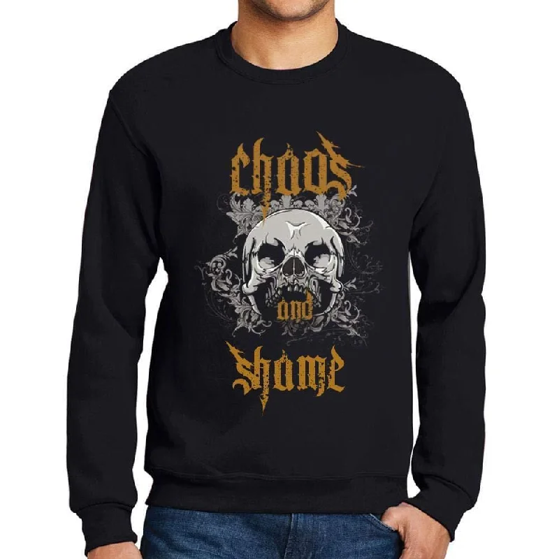 Ultrabasic - Homme Imprimé Graphique Sweat-Shirt Chaos and Shame Noir Profond