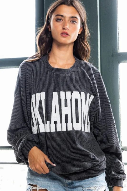 OKLAHOMA Comfy Oversize Graphic Sweatshirt