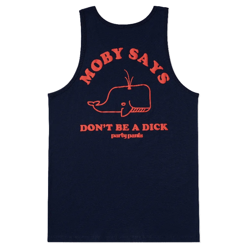 Moby Says Navy Tank Top