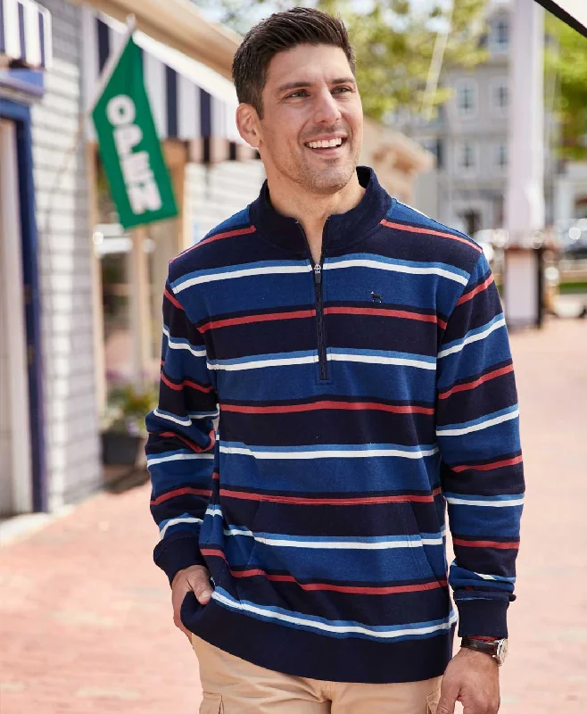 Men's Indigo Stripe 1/2 Zip