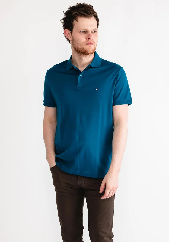 Tommy Hilfiger Essential Flag Embroidery Polo Shirt, Midnight Turquoise