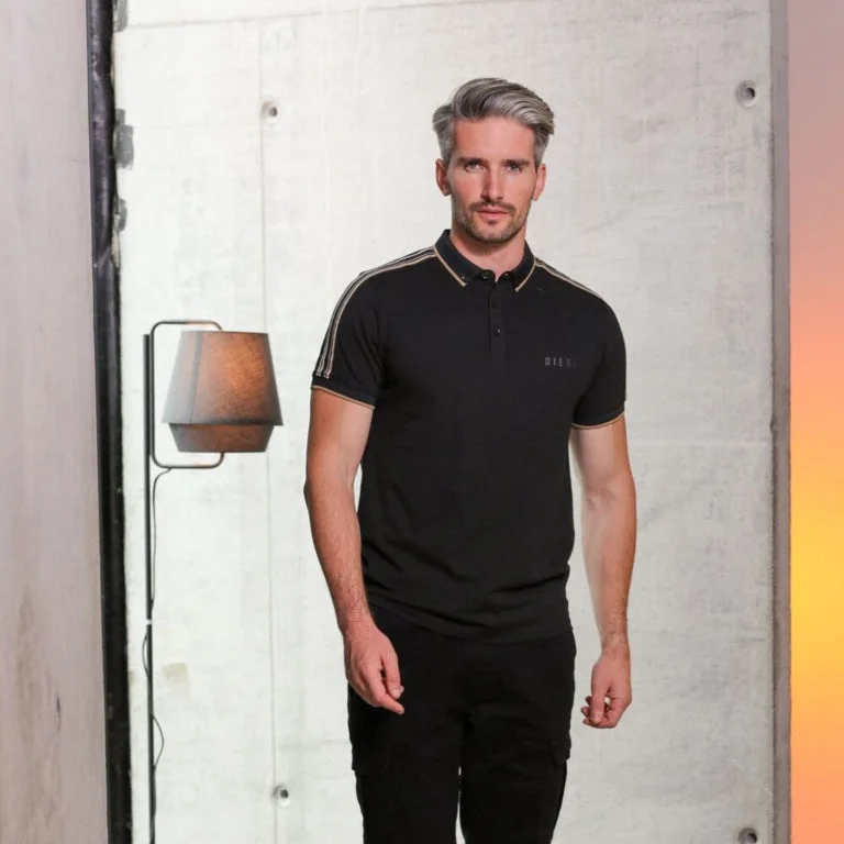 DIESEL SPORT POLO TOP - BLACK