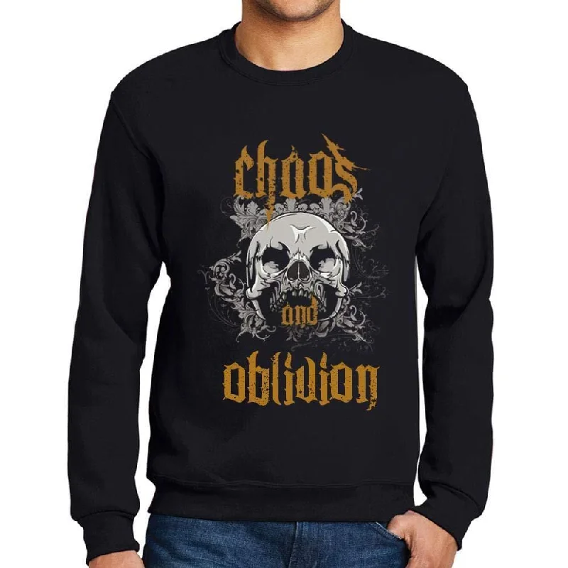 Ultrabasic - Homme Imprimé Graphique Sweat-Shirt Chaos and Oblivion Noir Profond