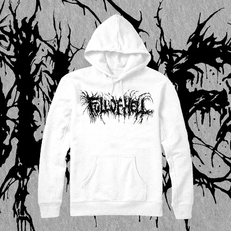 FULL OF HELL "LOGO" WHITE PULLOVER HOOD