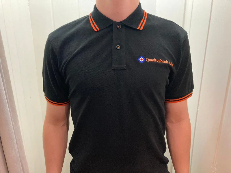 Quadrophenia Alley Men's Exclusive Target Polo Shirt Black/Orange