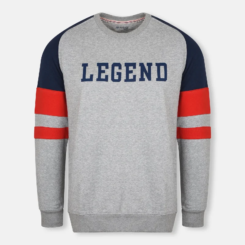 FVR Legend Royal Grey Raglan Sleeves Terry Sweatshirt 8764