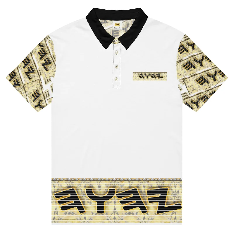 Yahuah Logo 03 - White Men’s Designer Slim Fit Polo Shirt