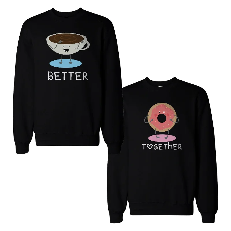 Coffee And Donut Couple Sweatshirts Cute Matching Gift For Christmas