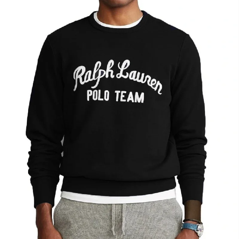 RL Front Embroided Black Fleece Sweatshirt 10605