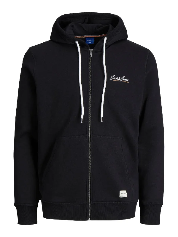 Jack & Jones Big Size Men's Jortons Sweat Zip Hood in Black Size US 1XL-US 6XL