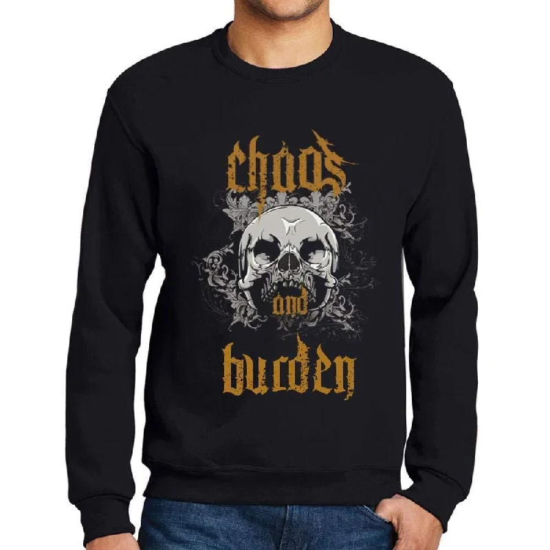 Ultrabasic - Homme Imprimé Graphique Sweat-Shirt Chaos and Burden Noir Profond