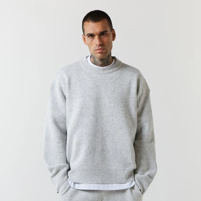 Knitted Crewneck | Light Grey Marl