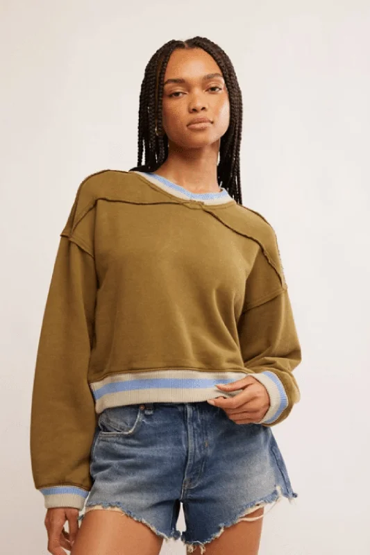 Free People: Rio Sweatshirt in Seaweed Combo