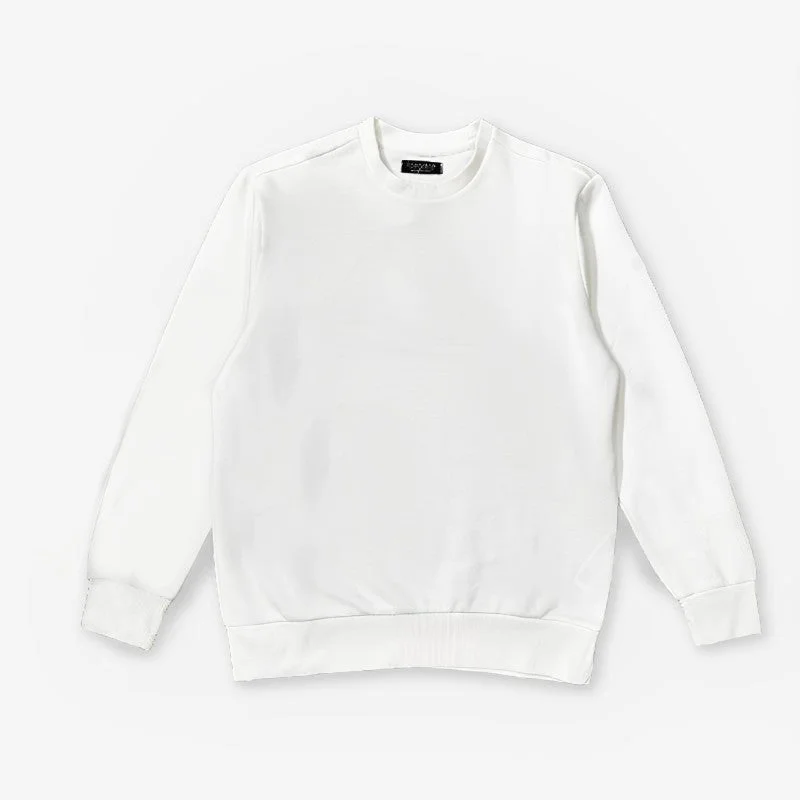 ZR Man Textured Fine White Sweatshirt 12212