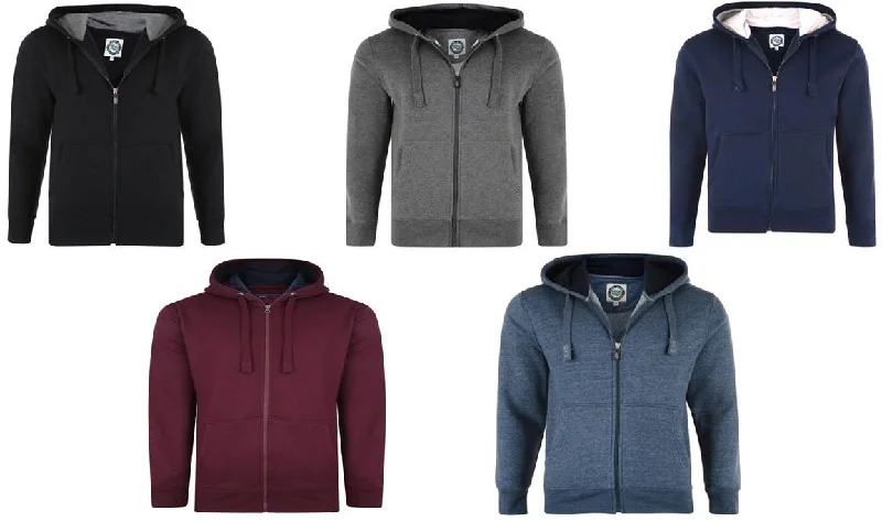 Kam Men's Plus Size Full Zip Hoody in 6 Colour, 2XL to 8XL