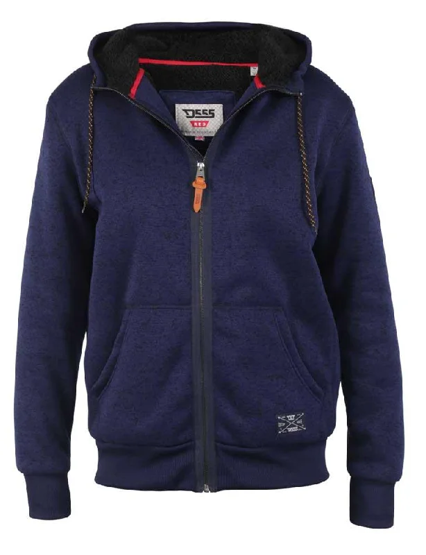 Duke Callington Zip Through Hoodie With Sherpa Lining in 2XL-6XL