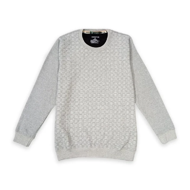 NT Quilted Polygon Textured Grey Sweatshirt 12347