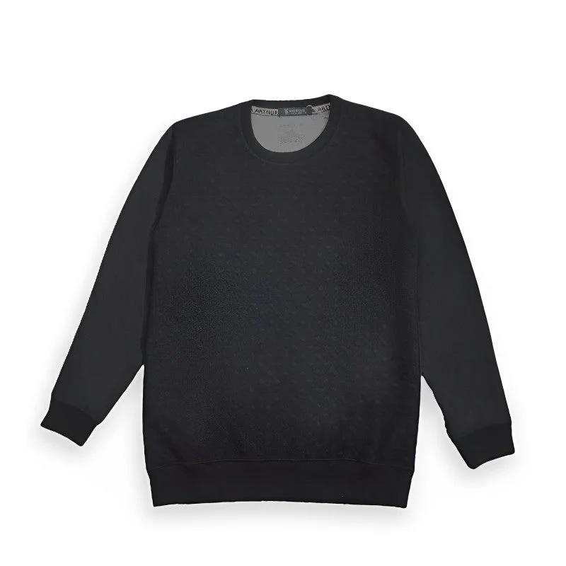 NT Quilted Check Textured Jet Black Sweatshirt 12348