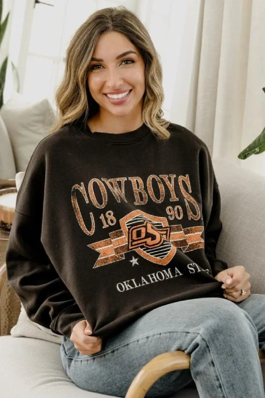 Livy Lu: OSU Cowboys Pep Rally Black Hi-Dive Sweatshirt in Black