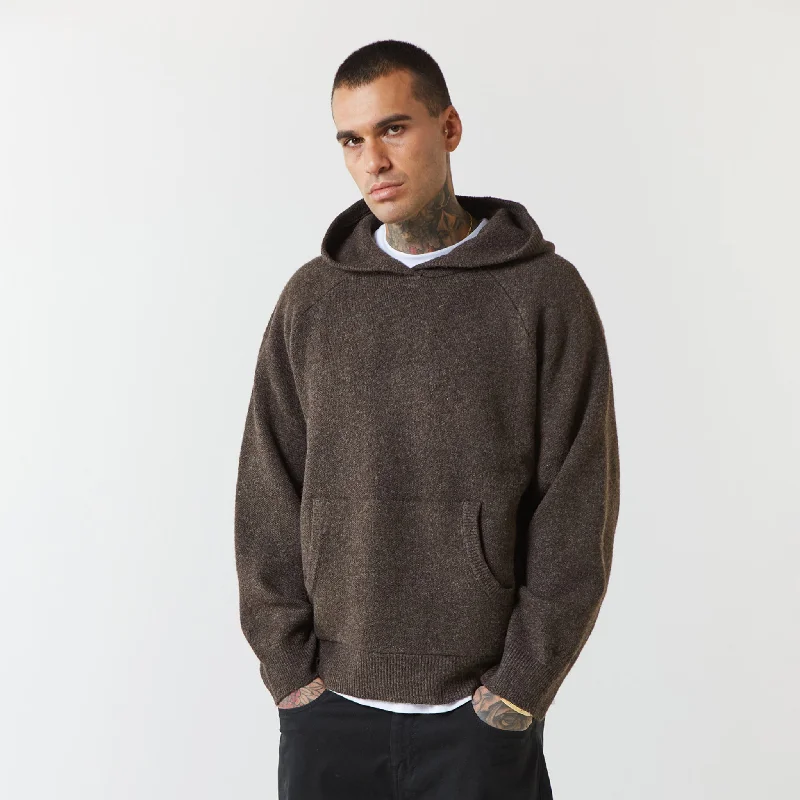 Knitted Hoodie | Brown