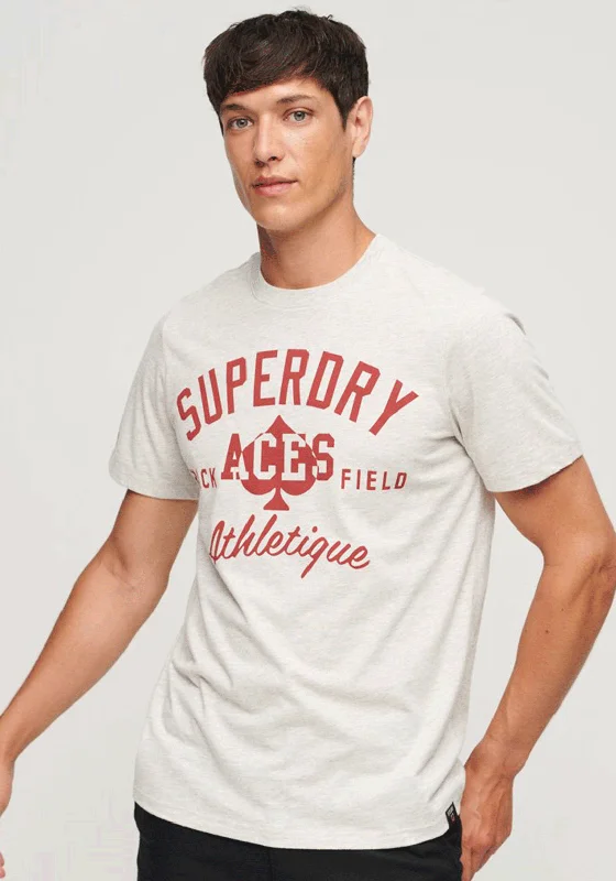 Superdry Athletic College Graphic T-Shirt, Birut Grey Marl