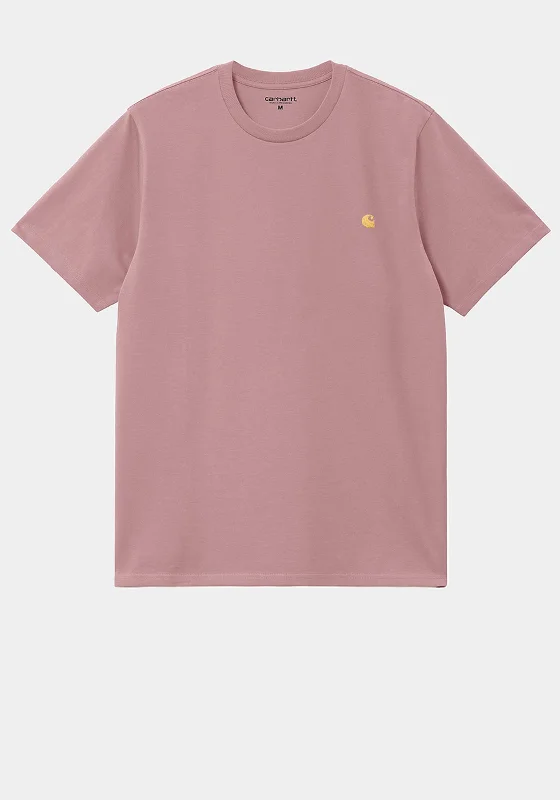 Carhartt WIP Chase Crew Neck T-Shirt, Glassy Pink