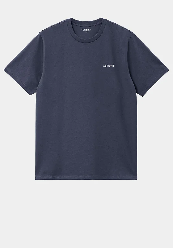 Carhartt WIP Script Embroidery Crew Neck T-Shirt, Air Force Blue