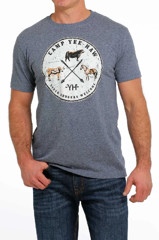 Cinch Men's Camp Yee Haw Grey Graphic T Shirt