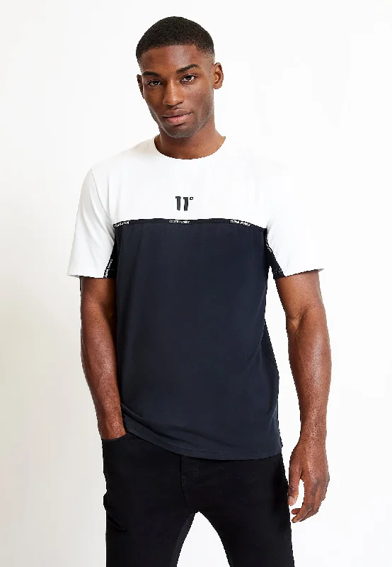 Colour Block Taped T-Shirt - Black / White